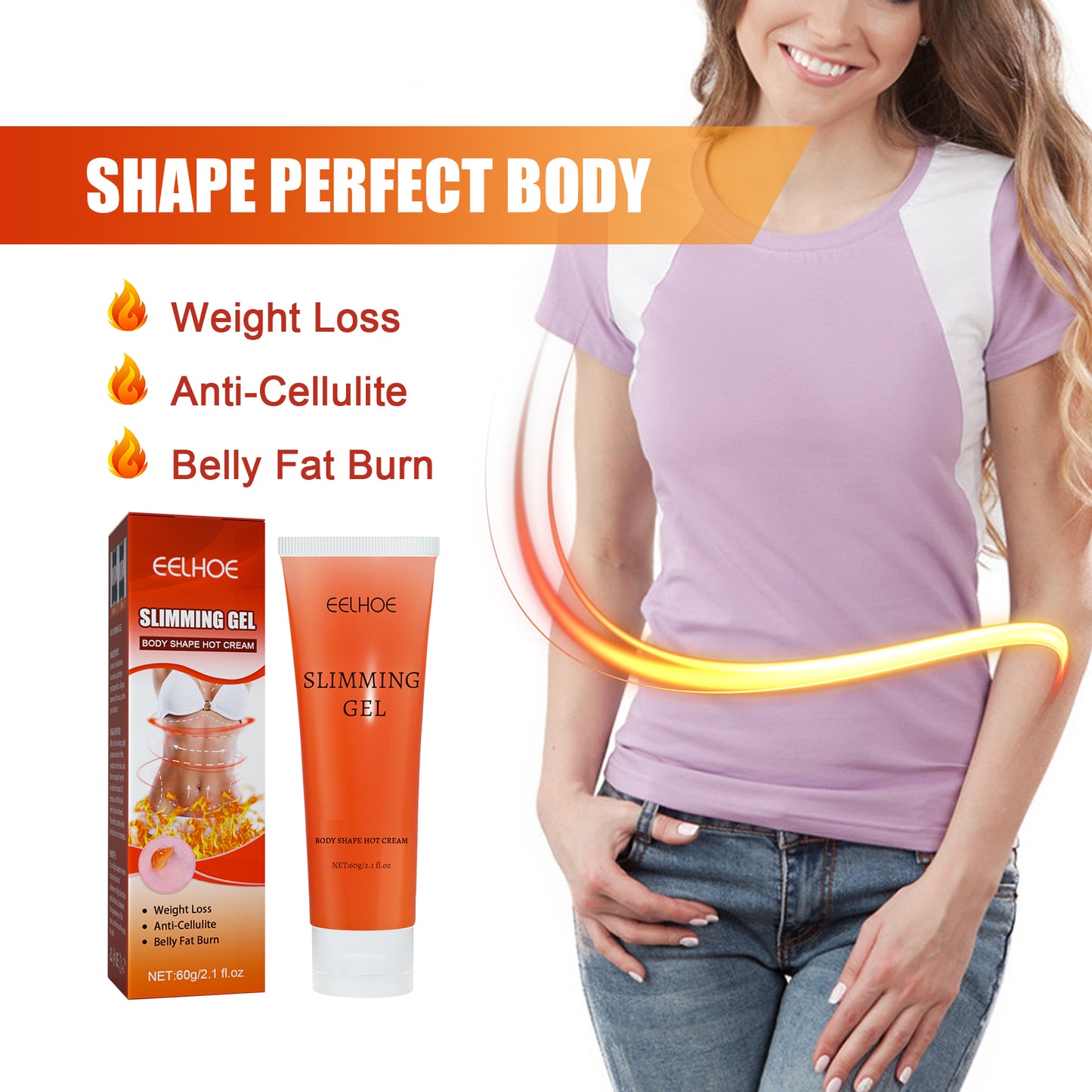 GDBadais Slimming Gel, Sweat Slimming Moisturizes And Tightens Skin To Show Body Curves Body Shaping Gel