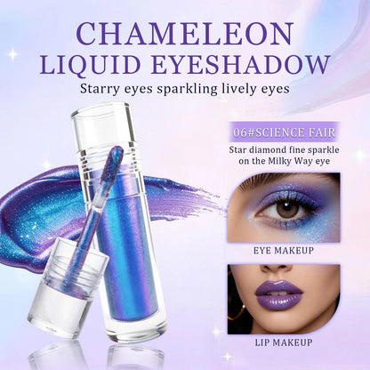 Chameleon Liquid Eyeshadow Set  Metallic Holographic Glitter Multichrome Long-Lasting Shimmer Eye Makeup for Festival Rave COMET FEMBOT SCIENCEFAIR - Gift, Chunky