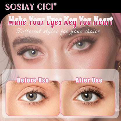SOSIAY CICI Volumizing 40D Curled Single Lashes 320 Pieces Comic Book Lash Kit with Free Glue & Remover for Beginners HALIDAYHAUL Gift - Cosmetic