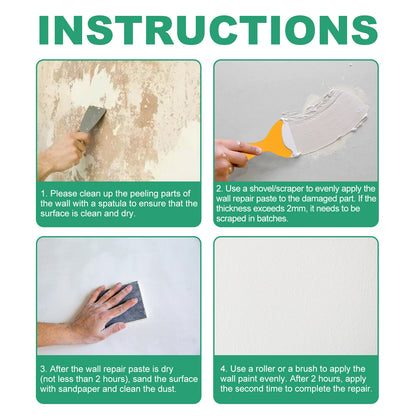 GDBadais Wall Repair Paste, Covering Stain Repair Agent Wall Paint Off Moisture Proof Wall Paint Crack Repair Plaster