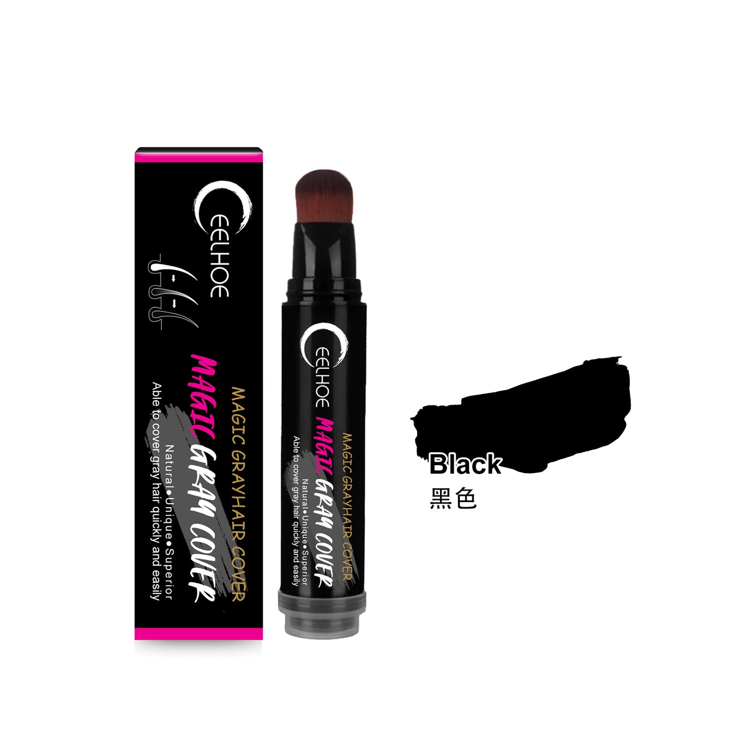 GDBadais Disposable Plant Hair Stick, Hair Without Damage Repair Color Black Brown Quick White Hair Cover Stick