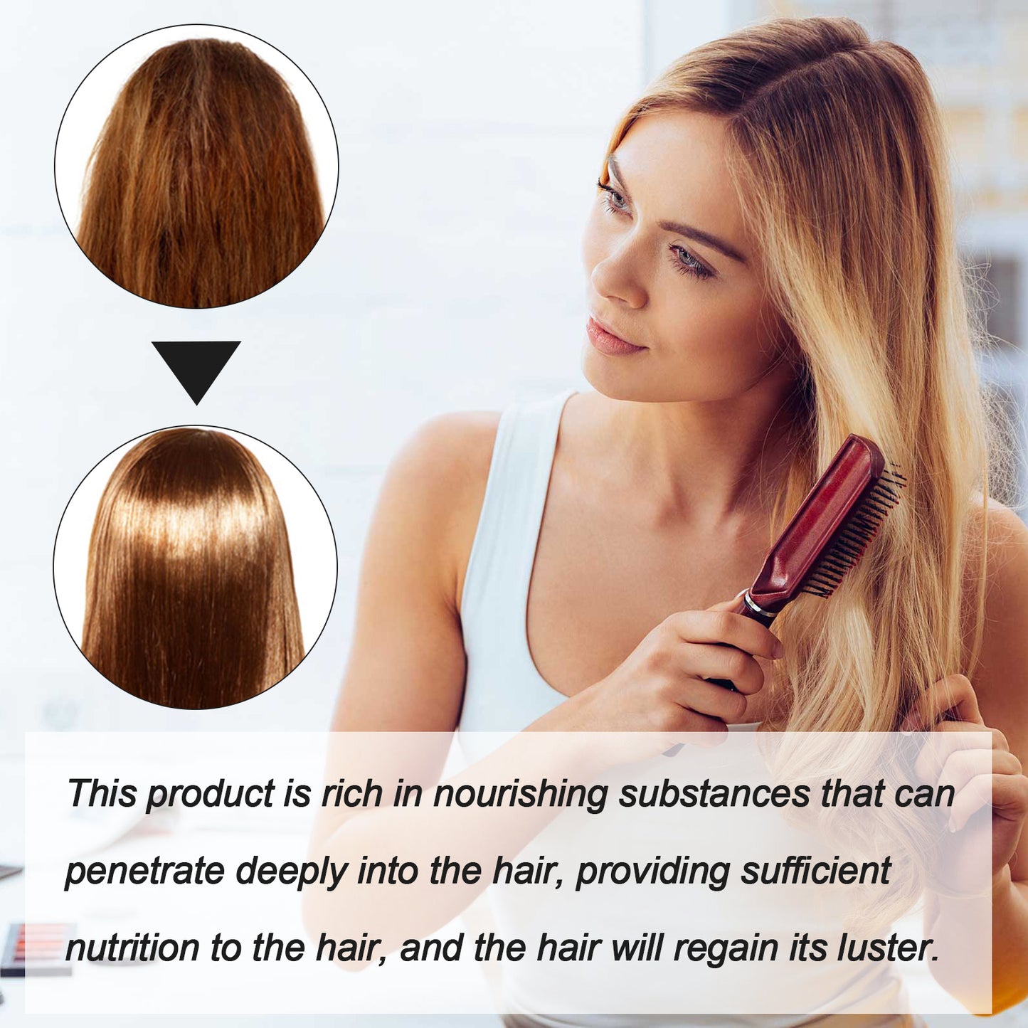 GDBadais Protein Correction Hair Straightening Cream, Smoothing Frizz Repair Split Damaged Hair Straightening Treatment Cream