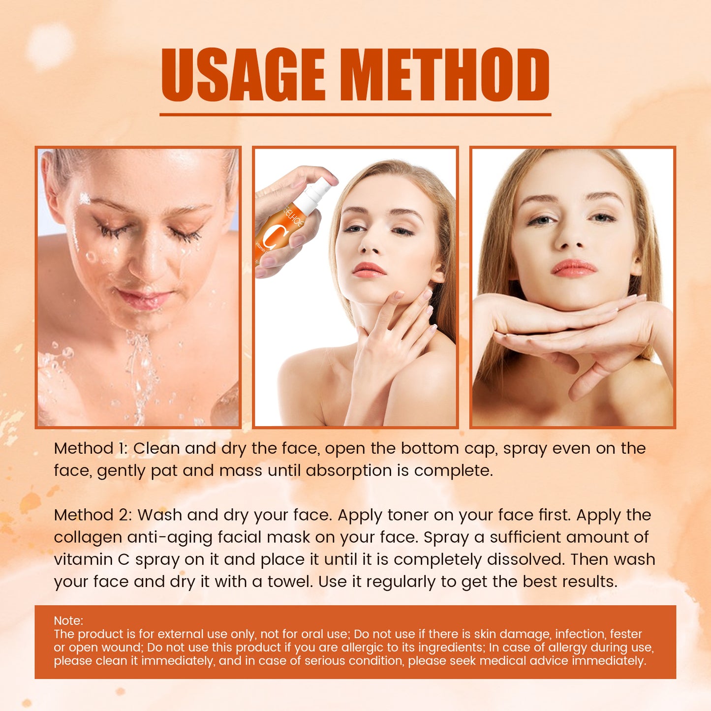 GDBadais Vitamin C Moisturizing Spray Hydrates And Moisturizes Skin, Lightening Acne Spots And Whitening Spray