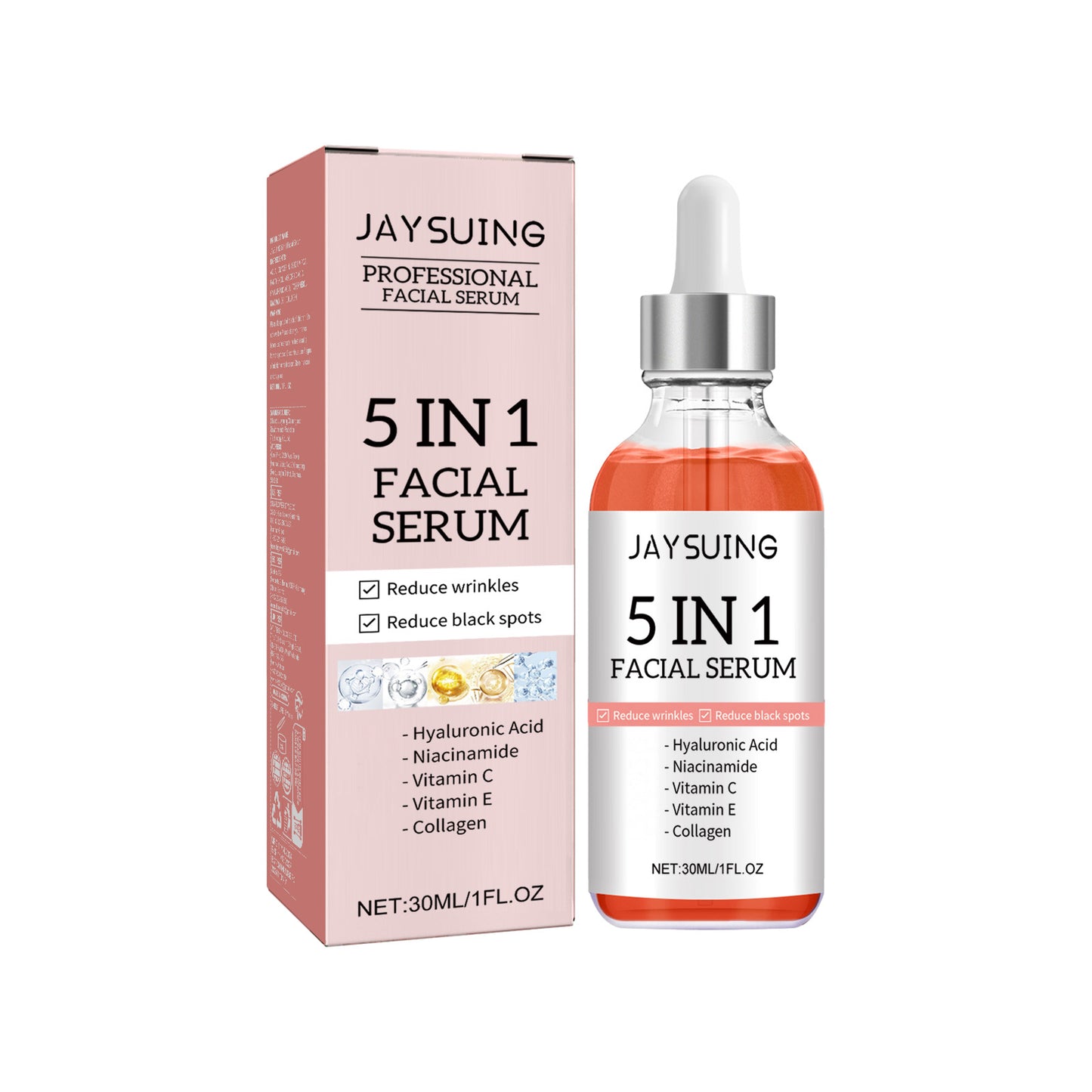 GDBadais 5 in 1 Face Serum, Moisturizes Skin Firming Lightening Acne Spots Beautiful Skin Serum