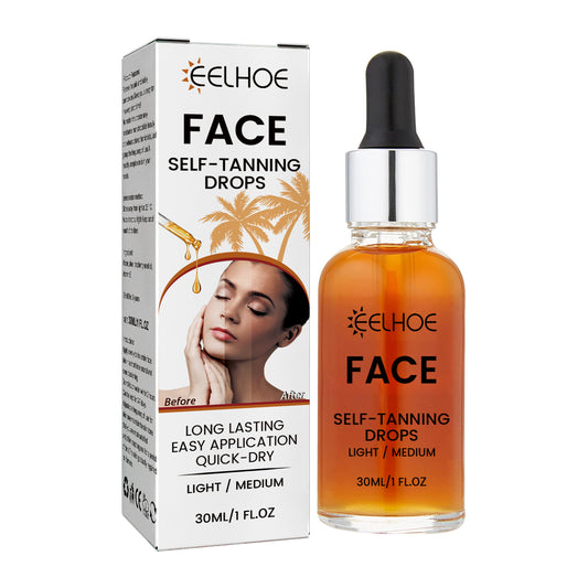 GDBadais Face Self-Tanning Drops, Natural Fashion Wheat Bronzer Moisturizing Skin Anti-Sunburn Solution