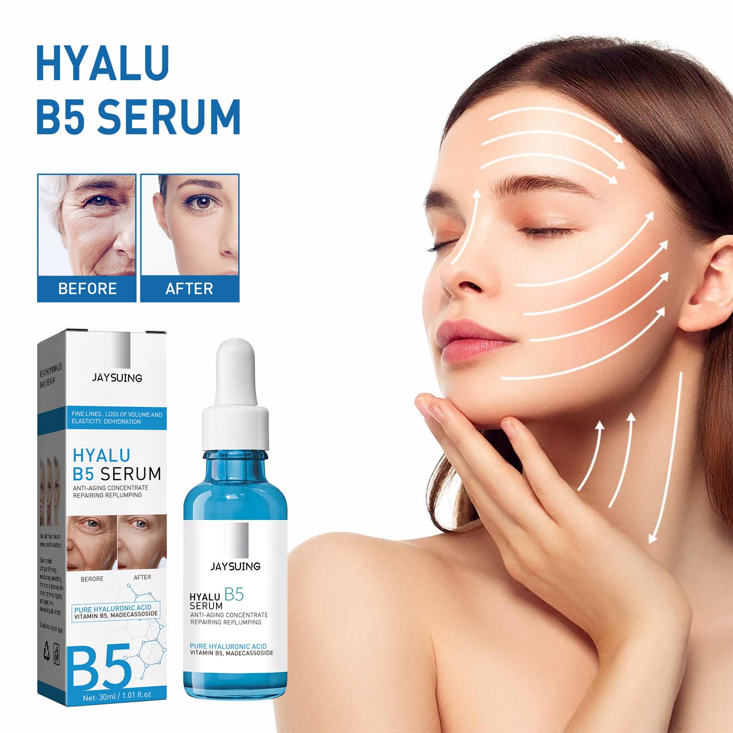 GDBadais Anti Wrinkle And Firming B5 Essence, Brighten Fade Lines Moisturize Tighten Skin Essence