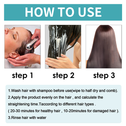 GDBadais Protein Correction Hair Straightening Cream, Smoothing Frizz Repair Split Damaged Hair Straightening Treatment Cream