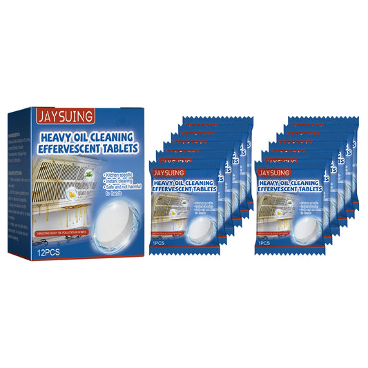 GDBadais Kitchen Oil Stain Cleaning Tablets Heavy Oil Dirt Stain Cleaning Effervescent Tablets Kitchen Range Hood Cooktop