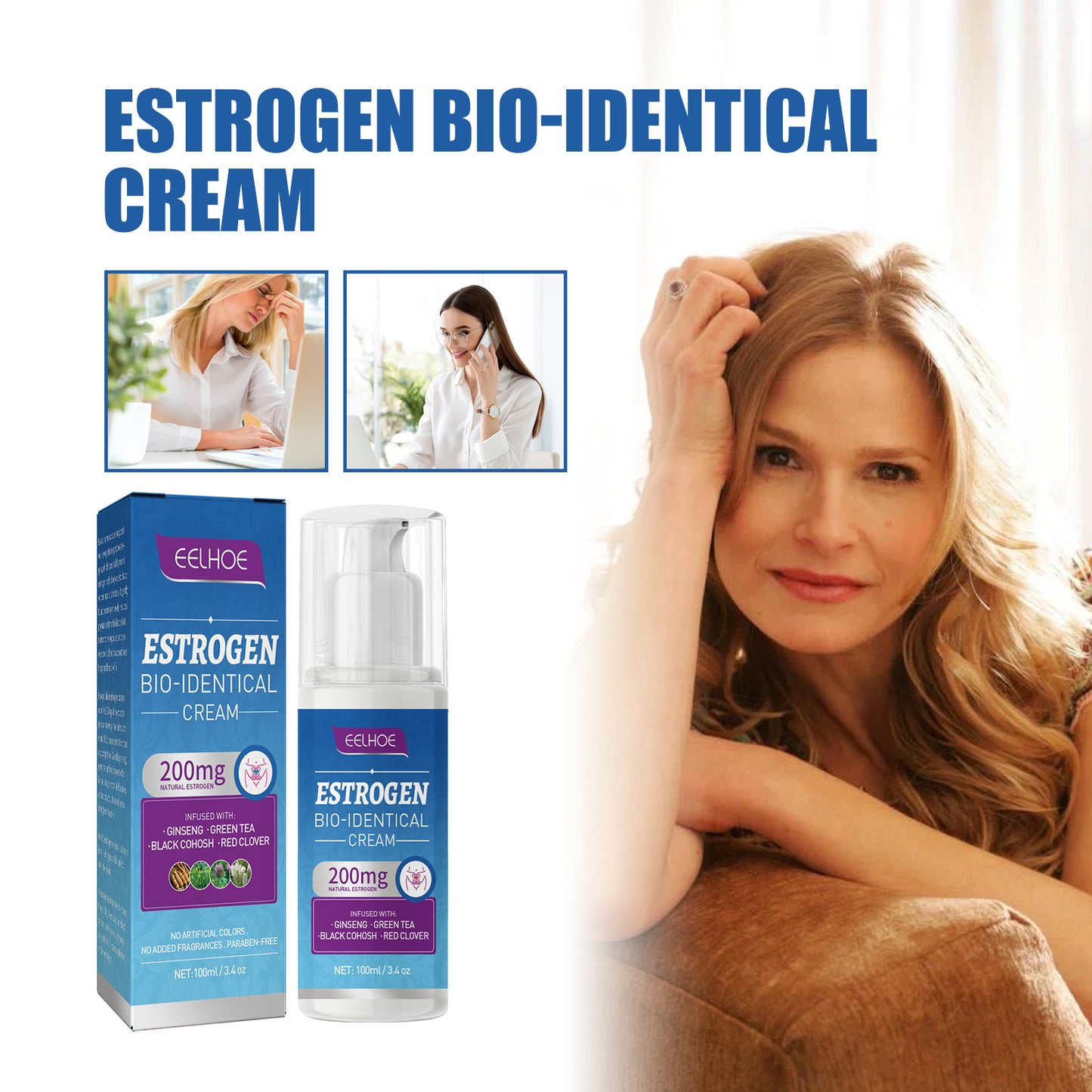 GDBadais Menopause Soothing Cream, Tired Night Sweats And Mood Swings Reduce Menopause Care Cream For Women