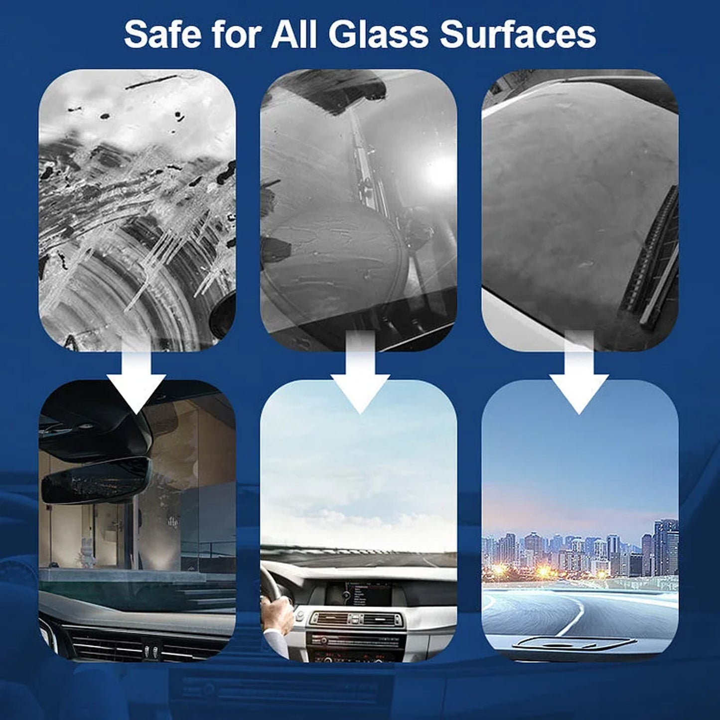 GDBadais Windshield Oil Film Cleaner, Car Windshield Dust Stains Oil Film Clean Liquid