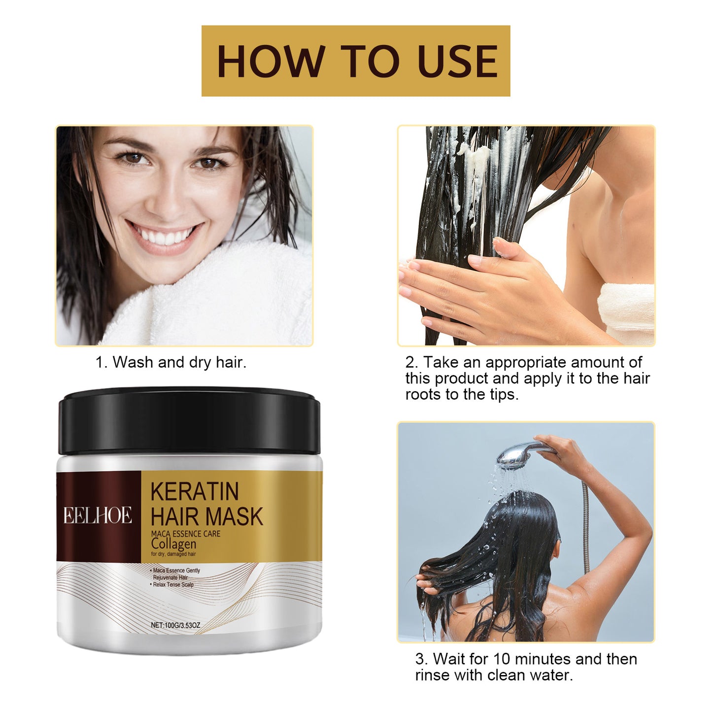 GDBadais Repair Moisturizing Hair Mask Deep Moisturizing Repair Damaged Hair Dry Split Knot Hair Mask