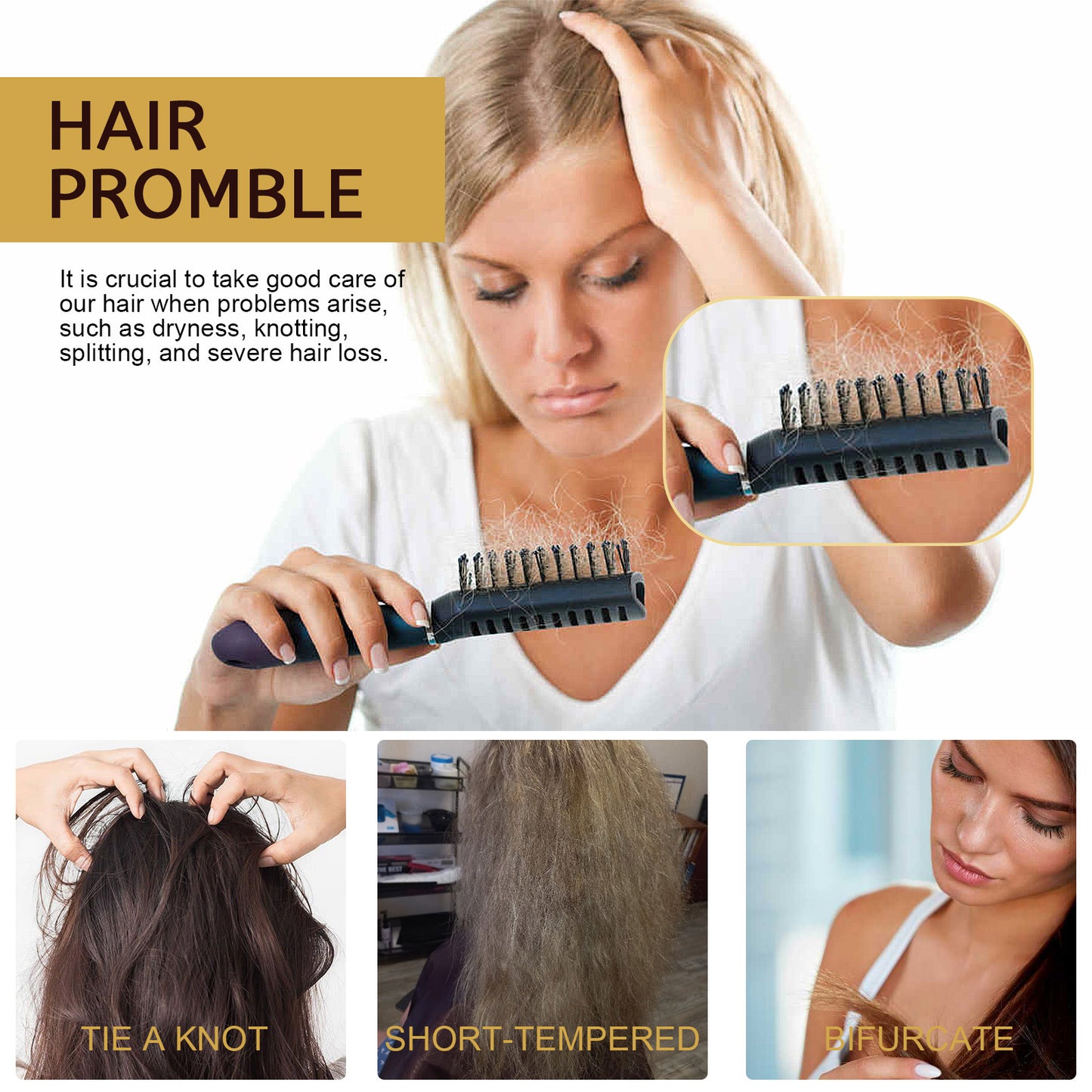 GDBadais Repair Moisturizing Hair Mask Deep Moisturizing Repair Damaged Hair Dry Split Knot Hair Mask