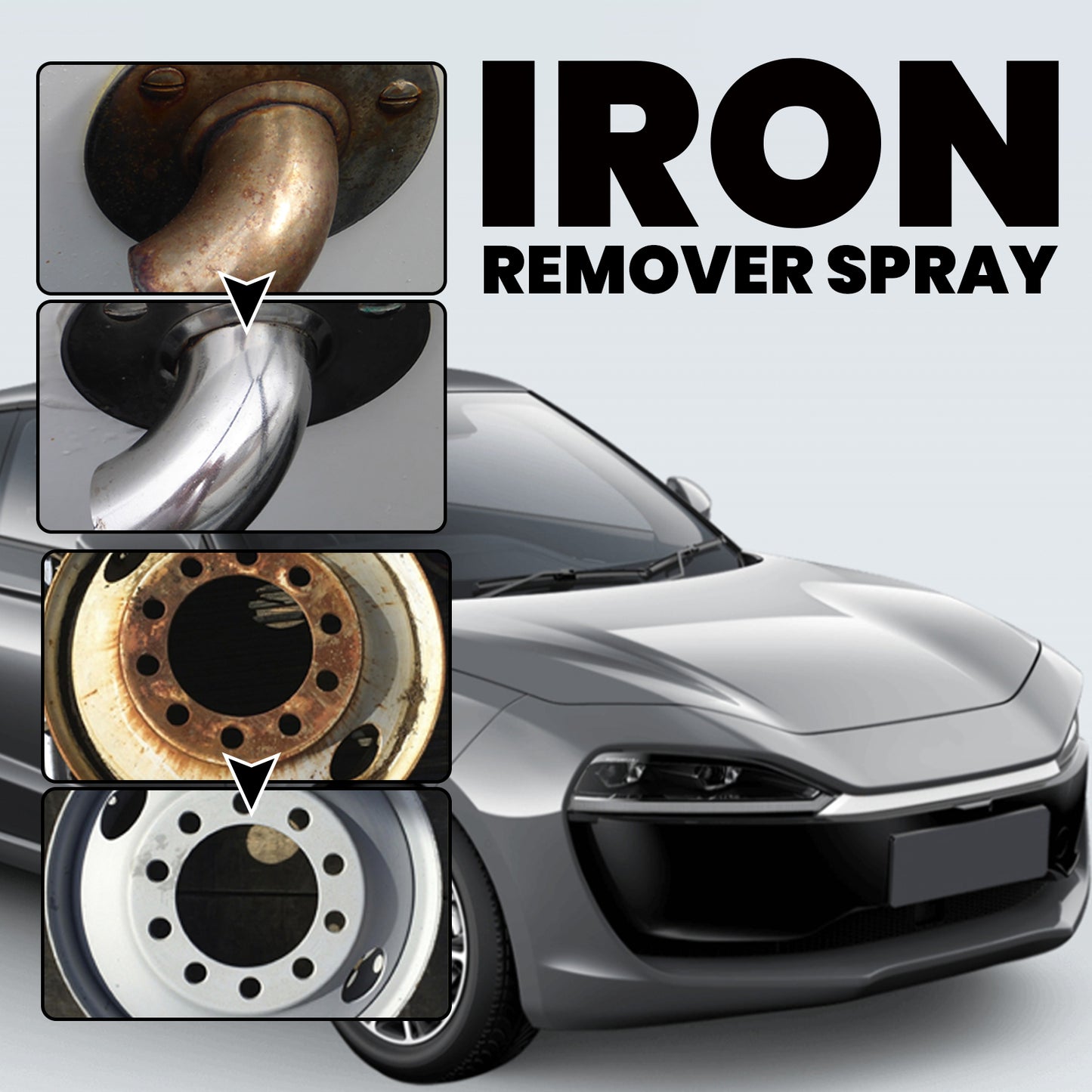 GDBadais Iron Remover Spray, Vehicle Rust Polishing Cleaning Decontamination Care Multi-Purpose Maintenance Agent