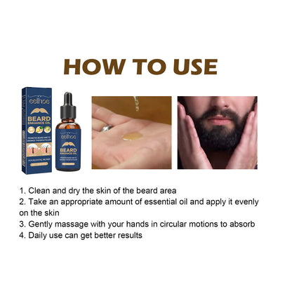 GDBadais Facial Hair Care Oil Strengthens Root And Moisturizes And Brightens Men's Facial Hair