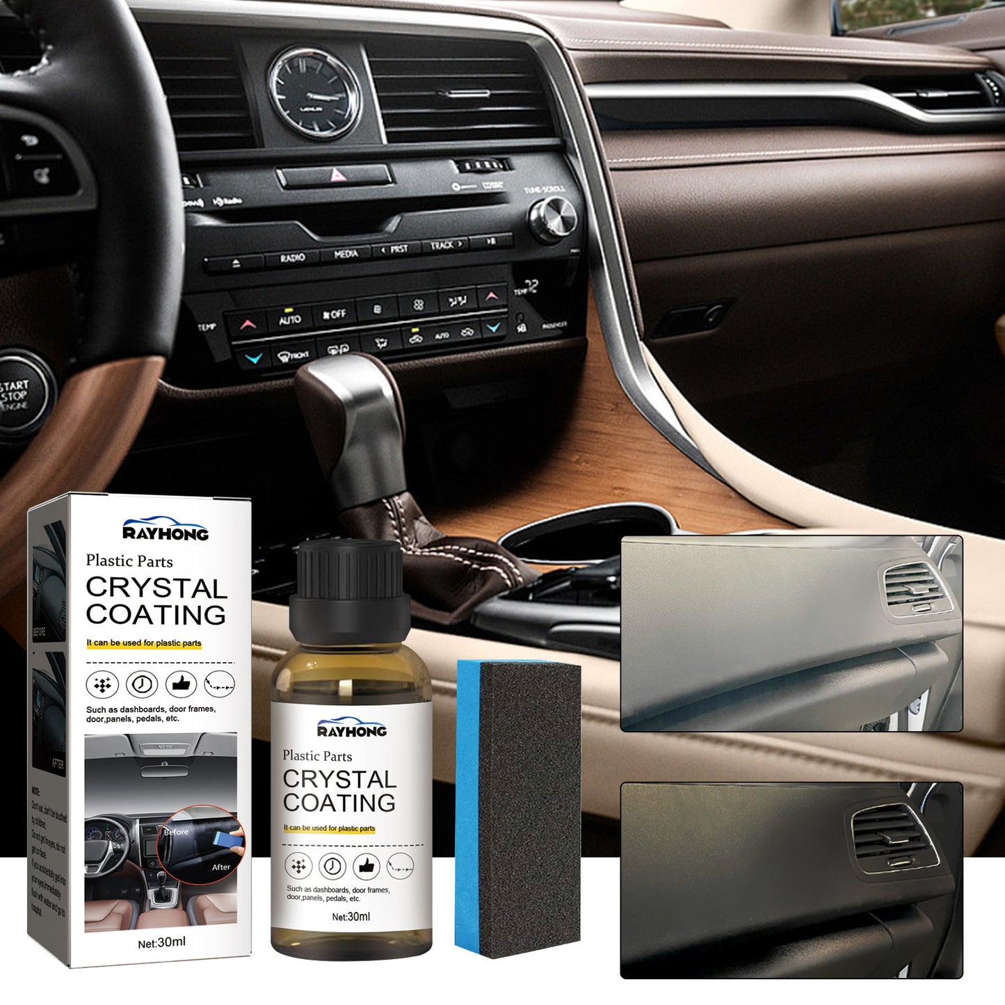 GDBadais Plastic Retread Coating Automotive Interior Instrument Panel Seat Clean Dust Polishing Maintenance Coating