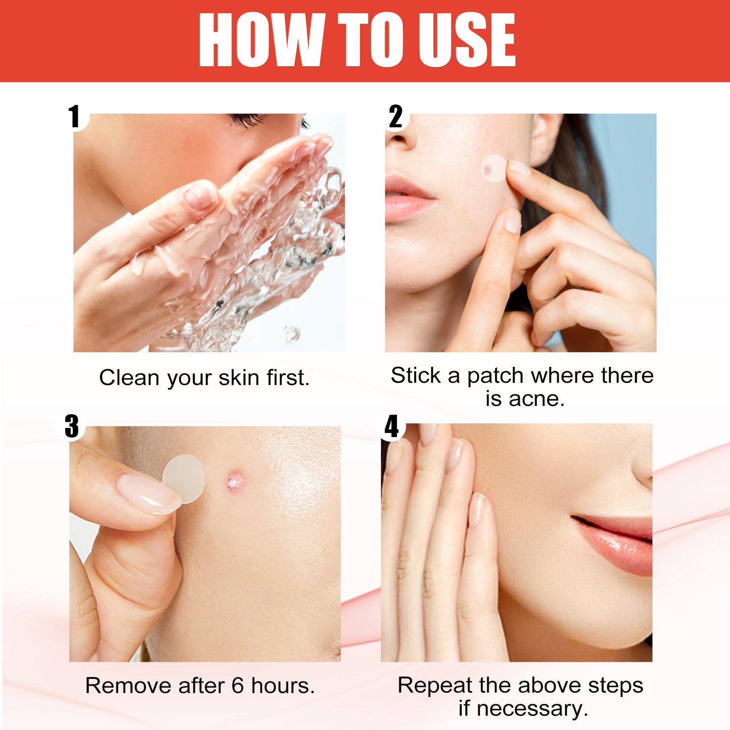 GDBadais Hydrocolloid Acne Patch Face Invisible Makeup Closed Mouth Acne Clear Acne Waterproof Breathable Facial Treatment
