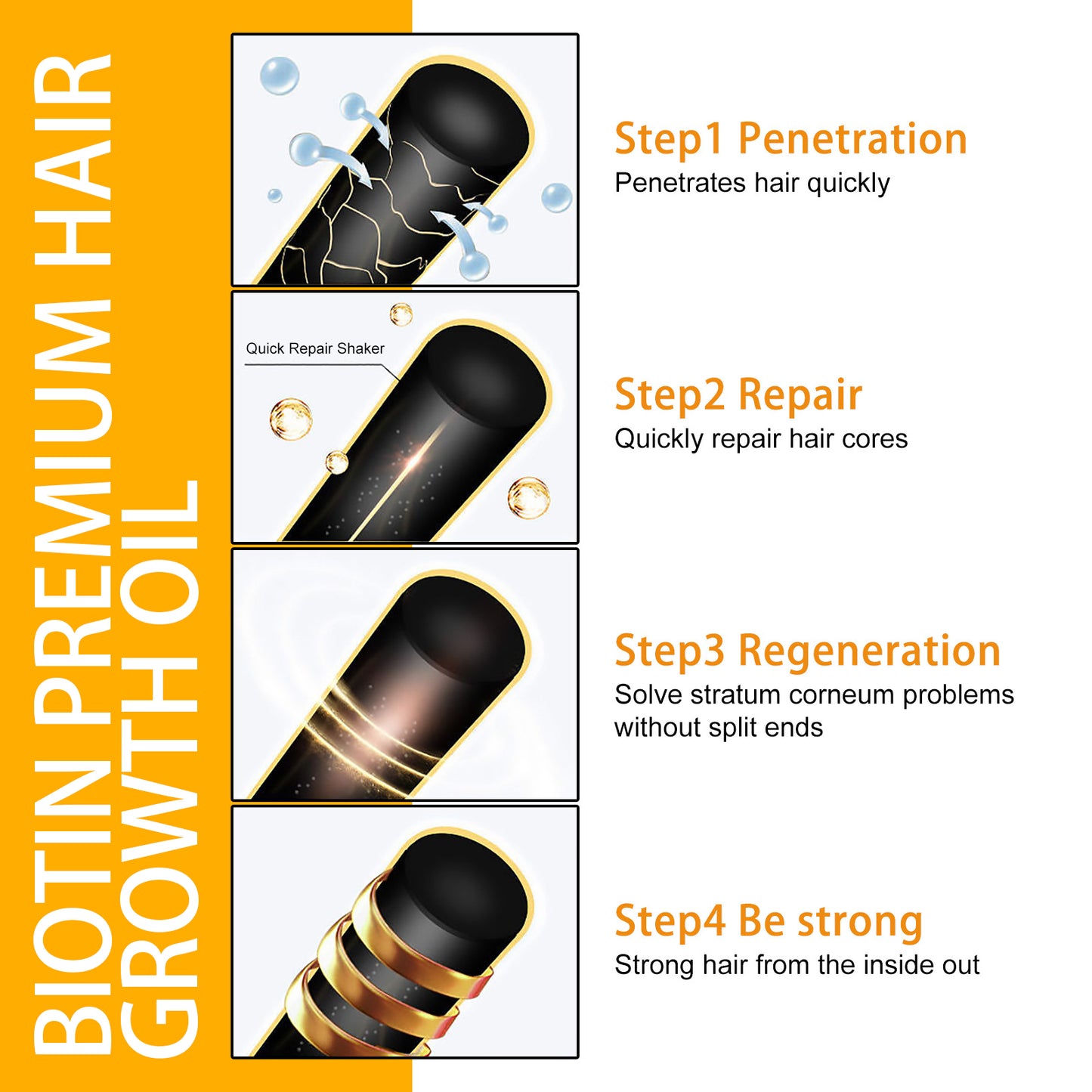 GDBadais Biotin Hair Essential Oil Deeply Moisturizes And Improves Scalp Massage Treatment Soft Hair Essential Oil