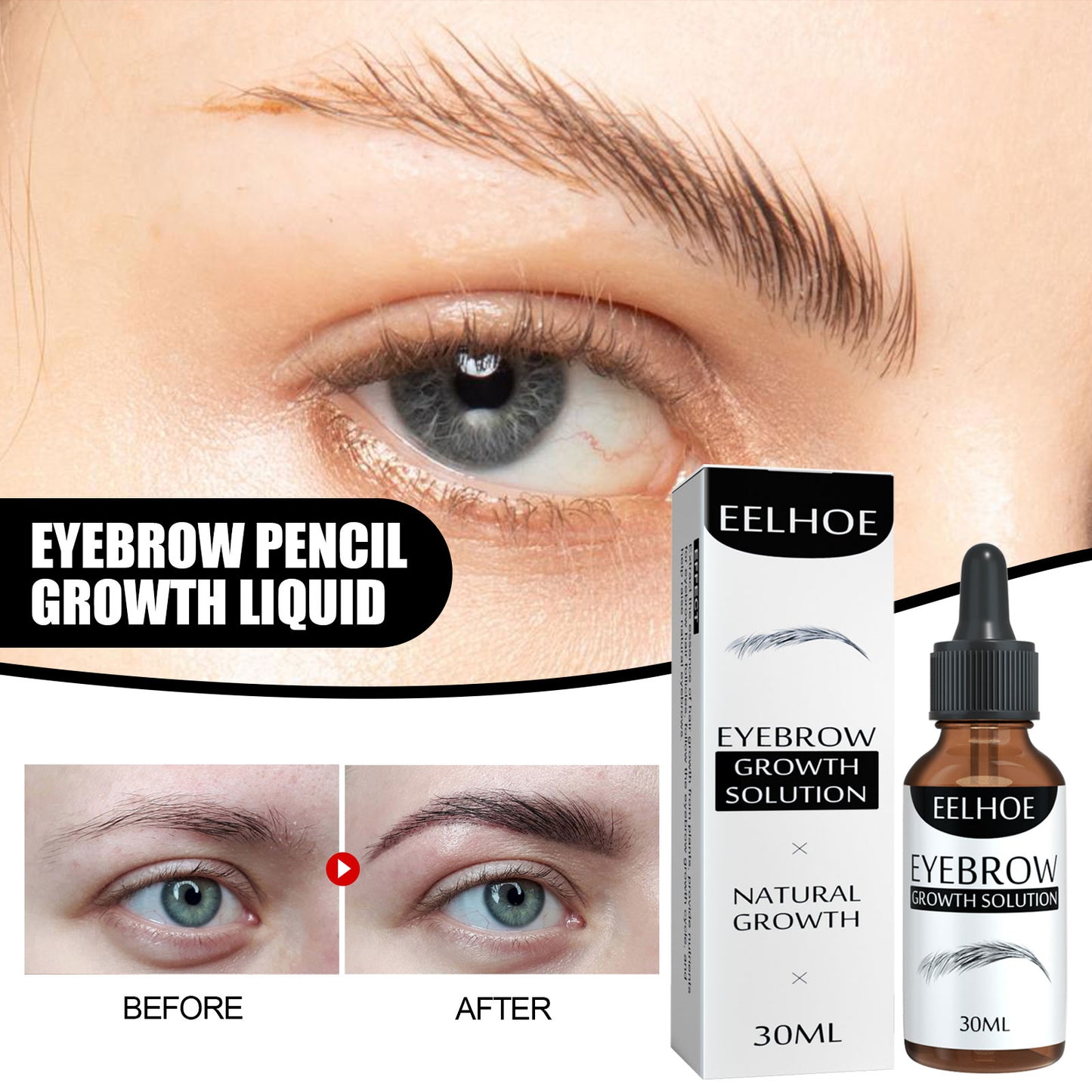 GDBadais Eyebrow Liquid Dark Thick Natural Oil Eyebrow Repair Mild Moisturizing Treatment