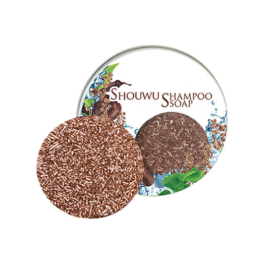 GDBadais Polygonum Multiflorum Shampoo Cake, Nourishing Root Essential Oil Shampoo Black Soothing Vegetable Shampoo