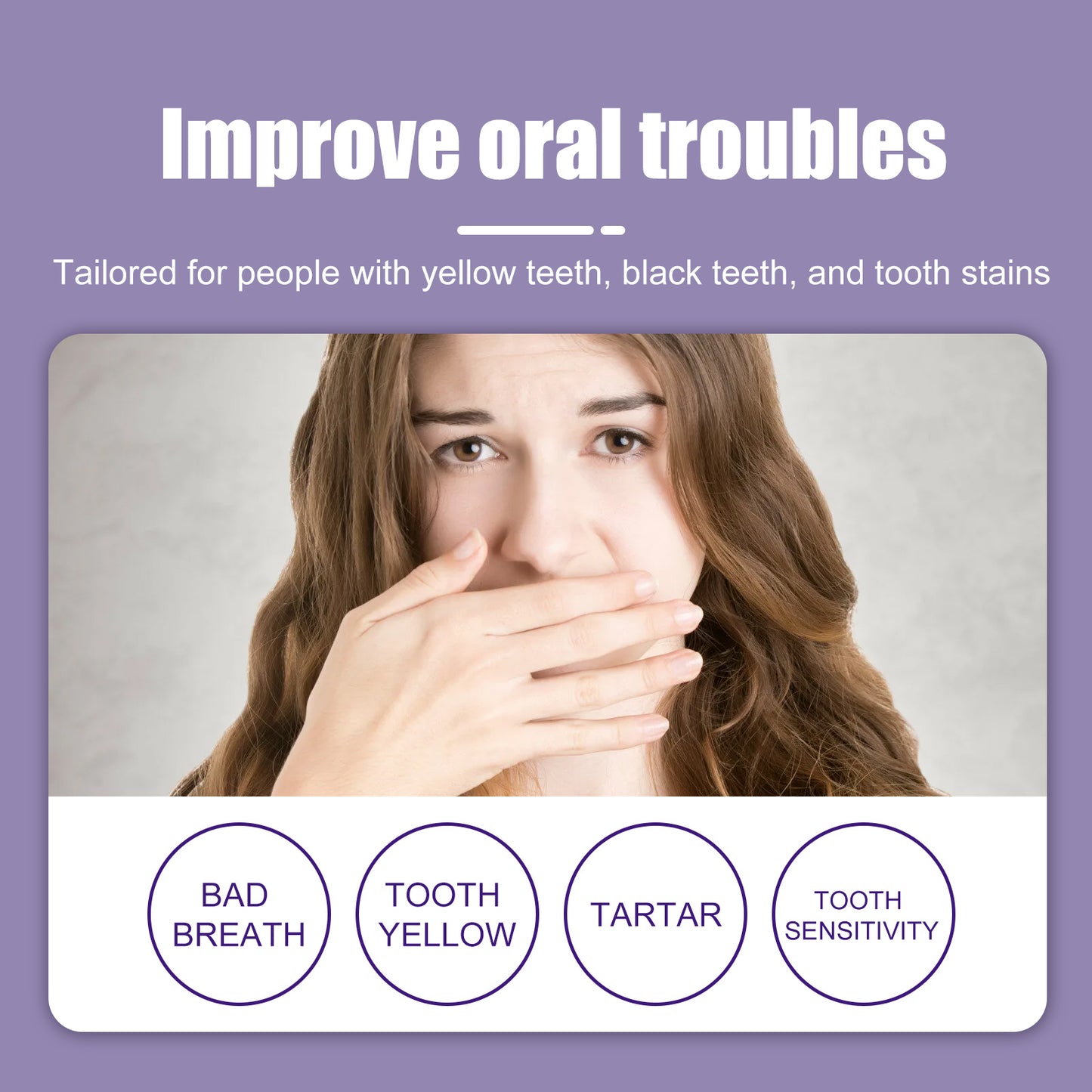 GDBadais V34 Purple Toothpaste, Cleaning Bad Breath Teeth Stains Beauty Whitening Tooth Care Toothpaste
