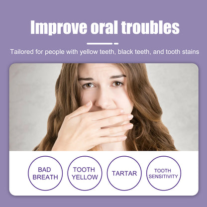 GDBadais V34 Purple Toothpaste, Cleaning Bad Breath Teeth Stains Beauty Whitening Tooth Care Toothpaste