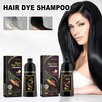 GDBadais Black Hair Shampoo, Multiflorum Essence Moisturizing Nourishing Cleansing Repairing Black And Smooth Hair Shampoo