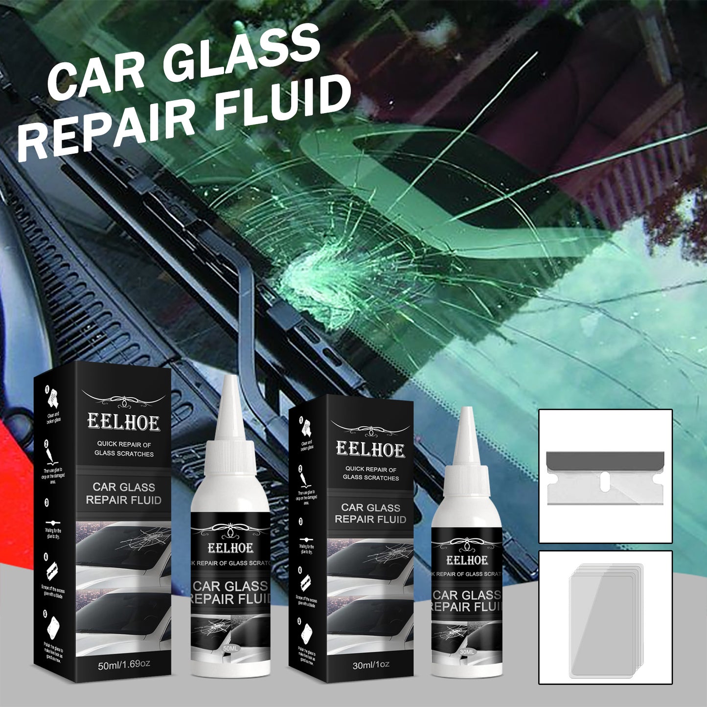 GDBadais Automotive Glass Repair Adhesive, Windshield Crack Repair Adhesive Repair Adhesive Glass Repair Adhesive
