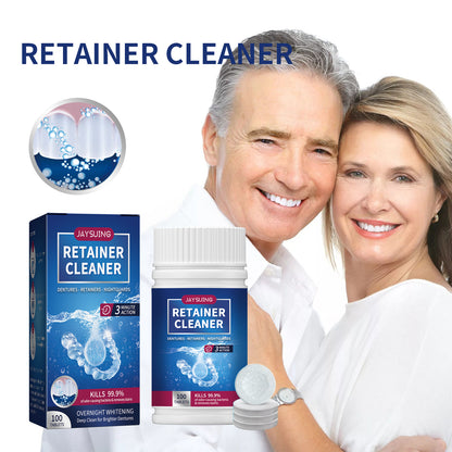 GDBadais Denture Cleaning Tablet, White Denture Fresh Breath Oral Care Cleaning Tablet
