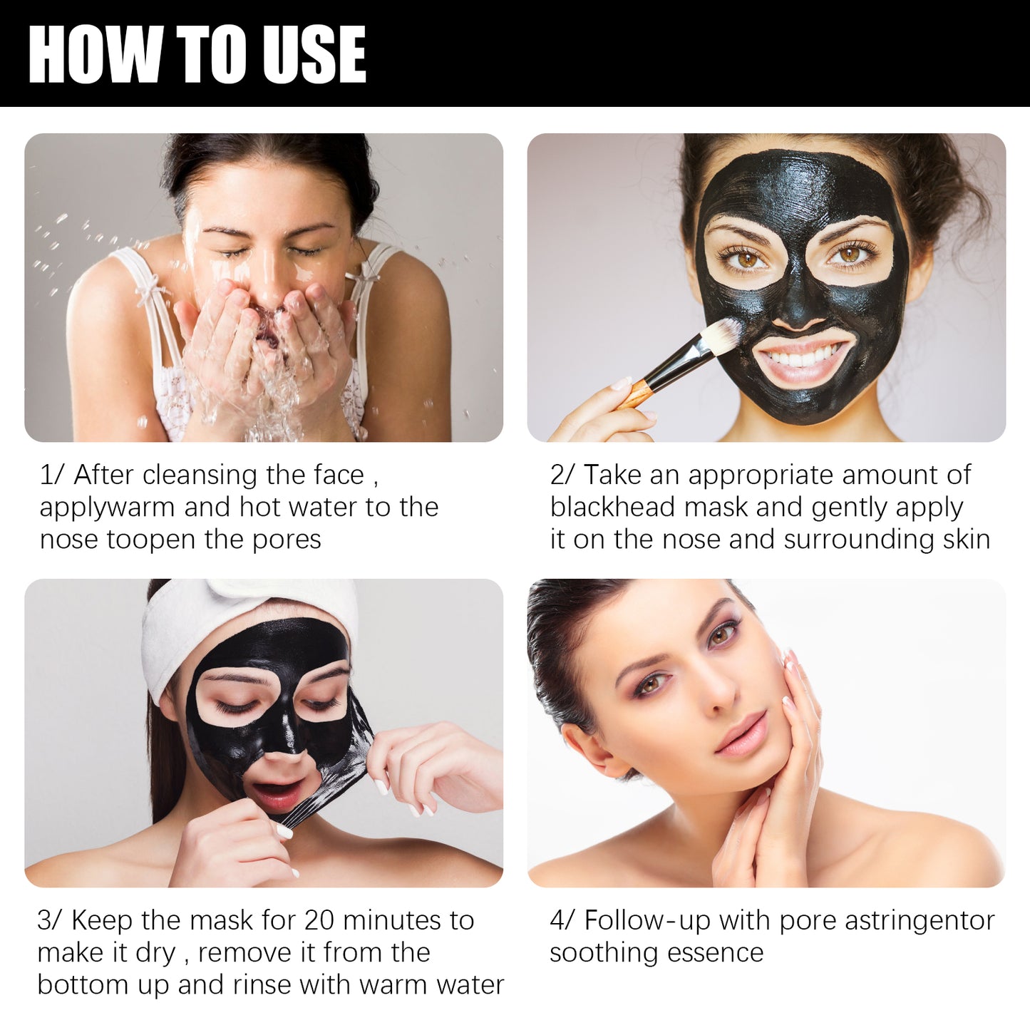 GDBadais Blackhead Removal Mask, Peel Off Remove Blackhead Activated Carbon Cleansing Face Mask