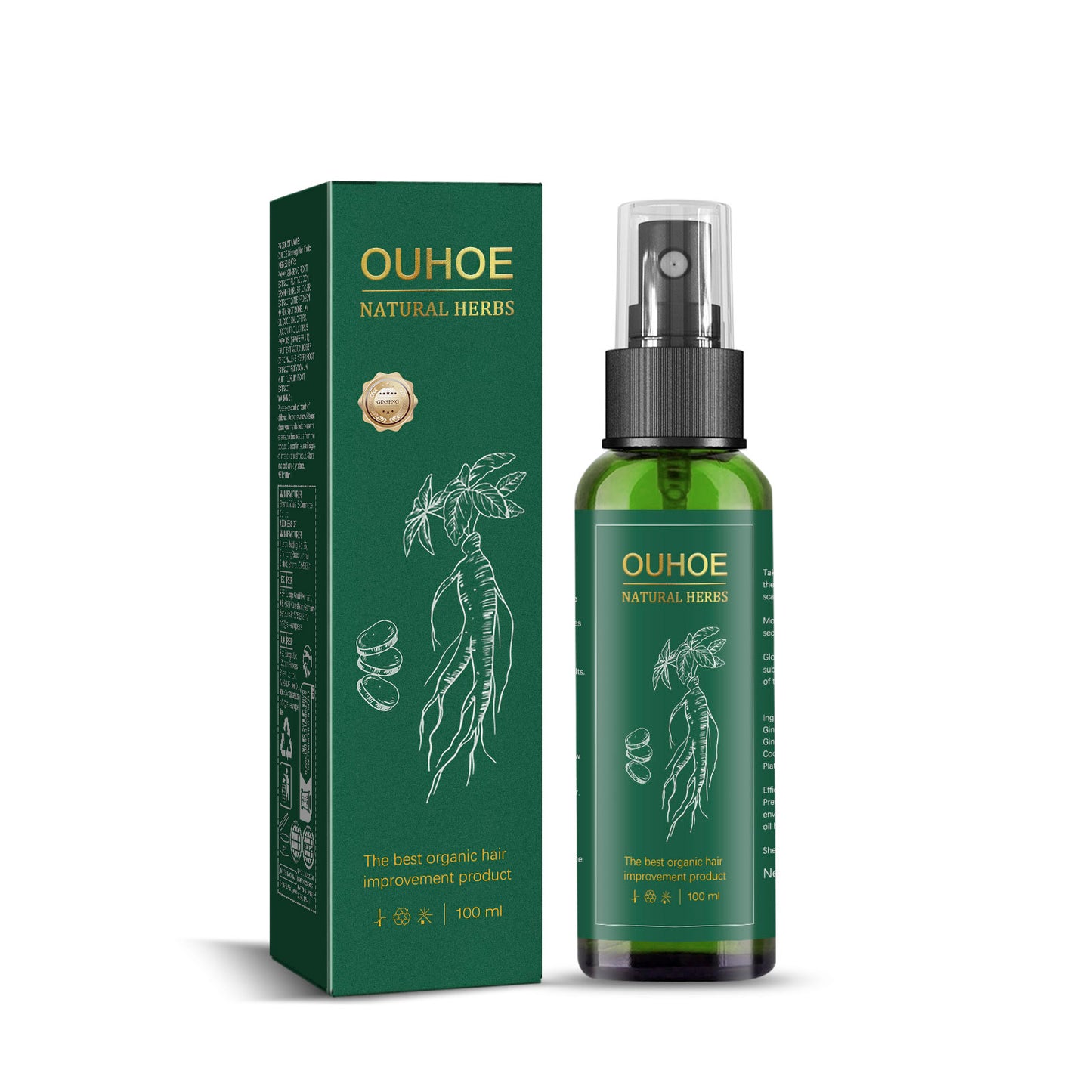 GDBadais Ginseng Hair Growth Liquid, Ginseng Essence Moisturizes Hair, Hair Prevents Loss And Care Hair Growth Spray