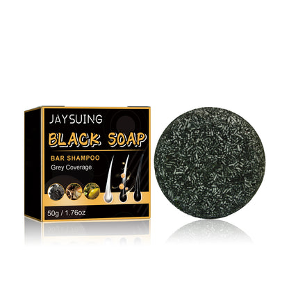GDBadais Black Soap, Black Dense Hair Care Clean Scalp Supple And Strong Shampoo Soap