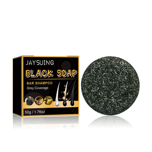 GDBadais Black Soap, Black Dense Hair Care Clean Scalp Supple And Strong Shampoo Soap