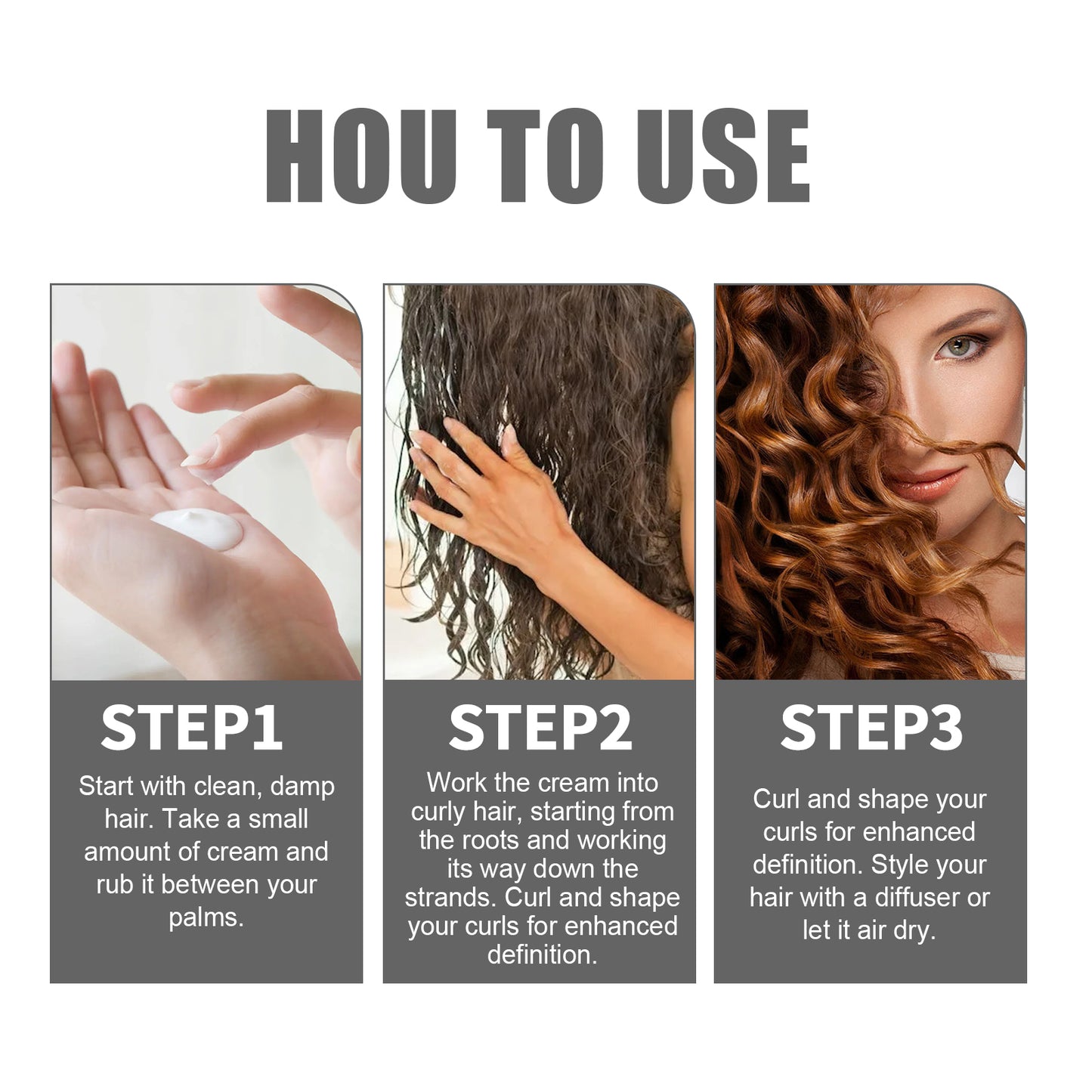 GDBadais Moisturizing Styling Cream, Fluffy Curly Hair Styling, Hydrating And Glossy Frizzy Hair Repair Cream