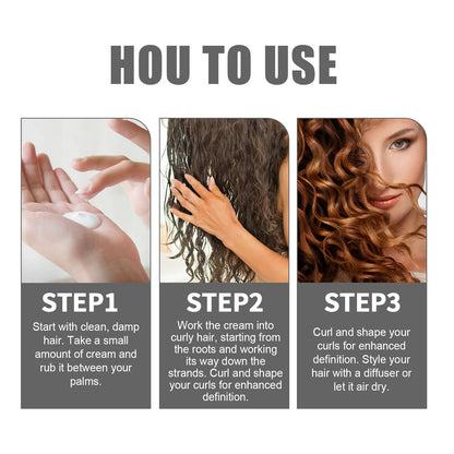 GDBadais Moisturizing Styling Cream, Fluffy Curly Hair Styling, Hydrating And Glossy Frizzy Hair Repair Cream