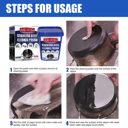 GDBadais Stainless Steel Cleaning Cream, Kitchen Decontaminant Pot Rust, Pot Bottom, Stove Top Black Scale Cleaning Cream