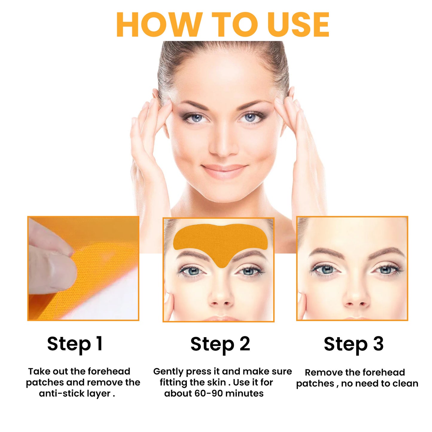 GDBadais Forehead Wrinkle Patch, Lifts Lightens And Smooths Forehead Wrinkles Facial Skin Forehead Patch