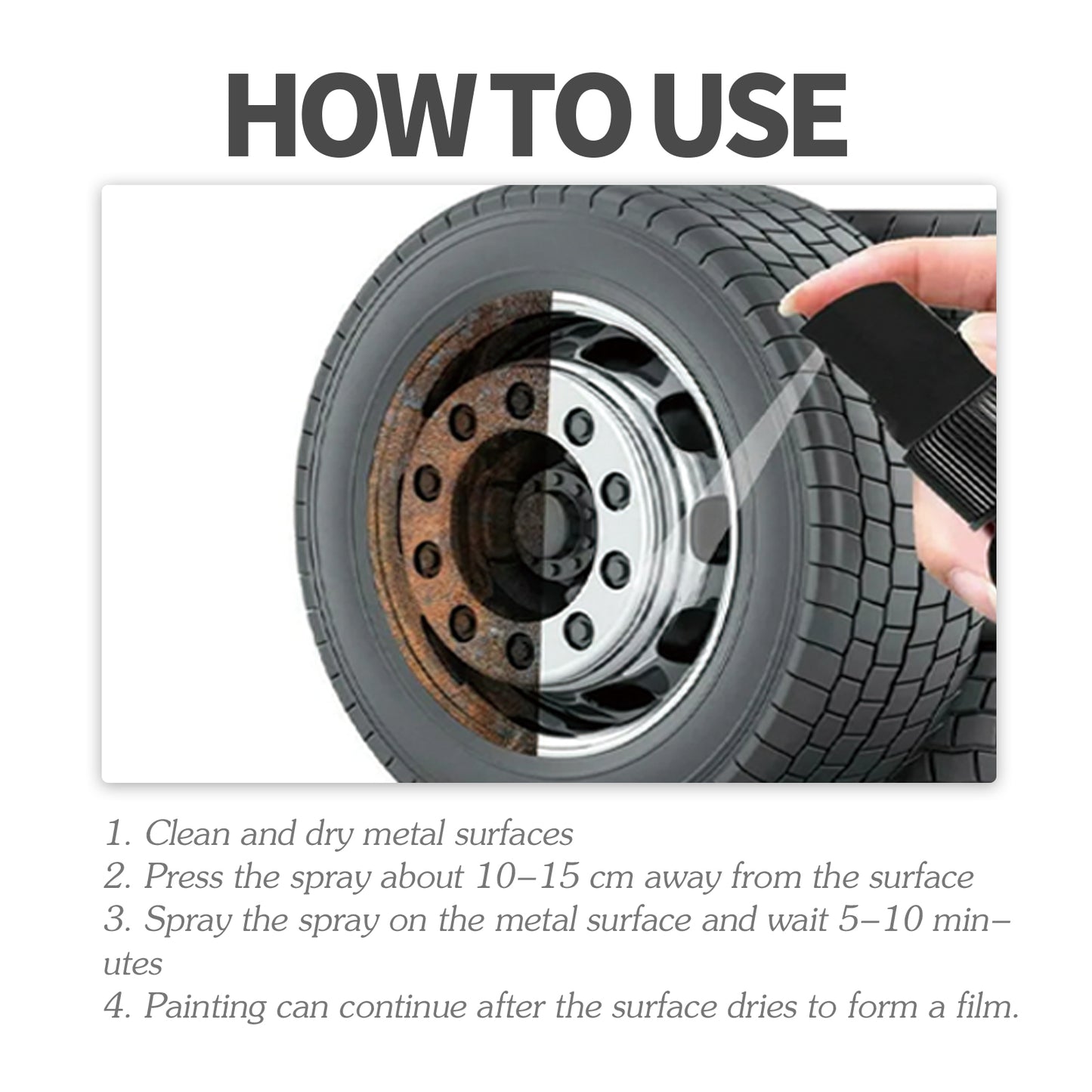 GDBadais Anti-Rust Conversion Agent Spray Automobile Wheel Hub Tire Rim Door Lock Cleaning Rust Remover Lubricant