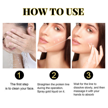 GDBadais Protein Line Firming And Lifting Set, Face Smoothing Fine Lines Shaping And Firming Skin Moisturizing Serum