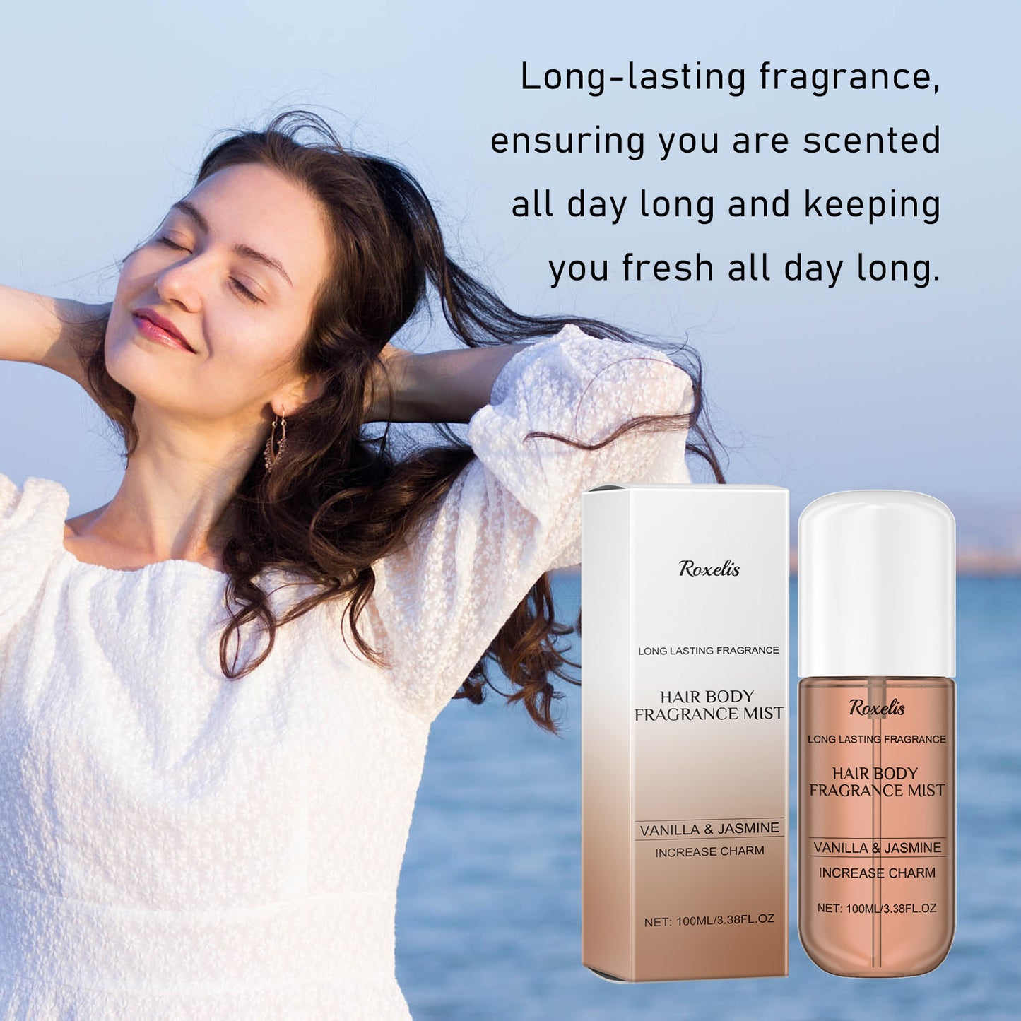 GDBadais Vanilla Jasmine Fragrance Spray, Behind The Ears Neck Wrist Natural Fresh Fragrance Long-Lasting Fragrance