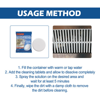 GDBadais Kitchen Oil Stain Cleaning Tablets Heavy Oil Dirt Stain Cleaning Effervescent Tablets Kitchen Range Hood Cooktop