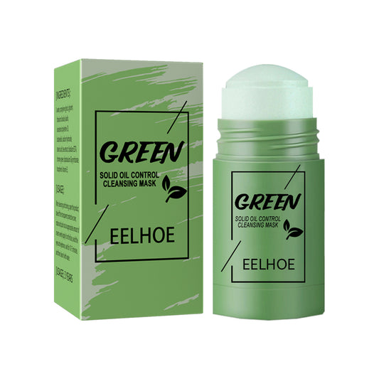 GDBadais Green Tea And Eggplant Solid Mask, Facial Deep Cleansing, Moisturizing And Firming Skin Smear Mud Mask Stick