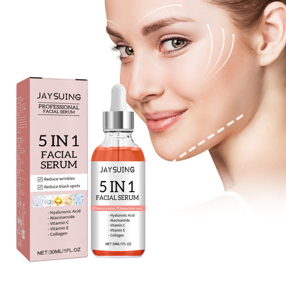 GDBadais 5 in 1 Face Serum, Moisturizes Skin Firming Lightening Acne Spots Beautiful Skin Serum