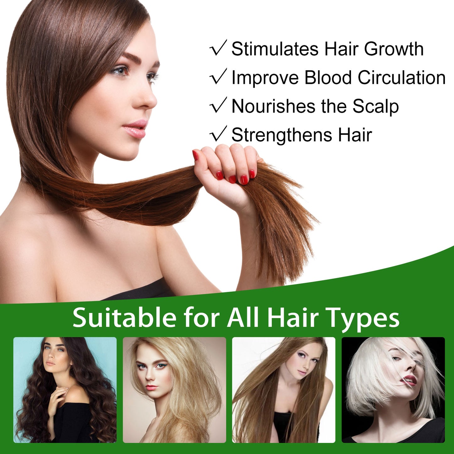 GDBadais Rosemary Hair Essential Oil Gentle Scalp Care Soft Shine Natural Fluffy Hair Essential Oil
