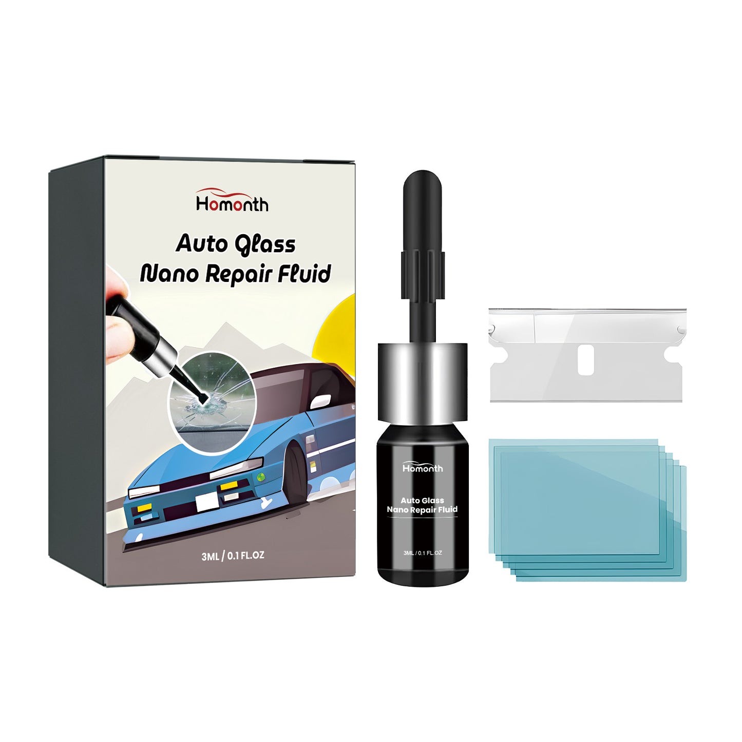 GDBadais Auto Glass Nano Repair Fluid, Auto Windshield Cracks Quick Repair Adhesive Repair