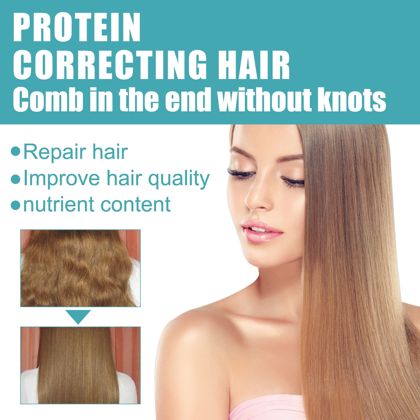 GDBadais Protein Correction Hair Straightening Cream, Smoothing Frizz Repair Split Damaged Hair Straightening Treatment Cream