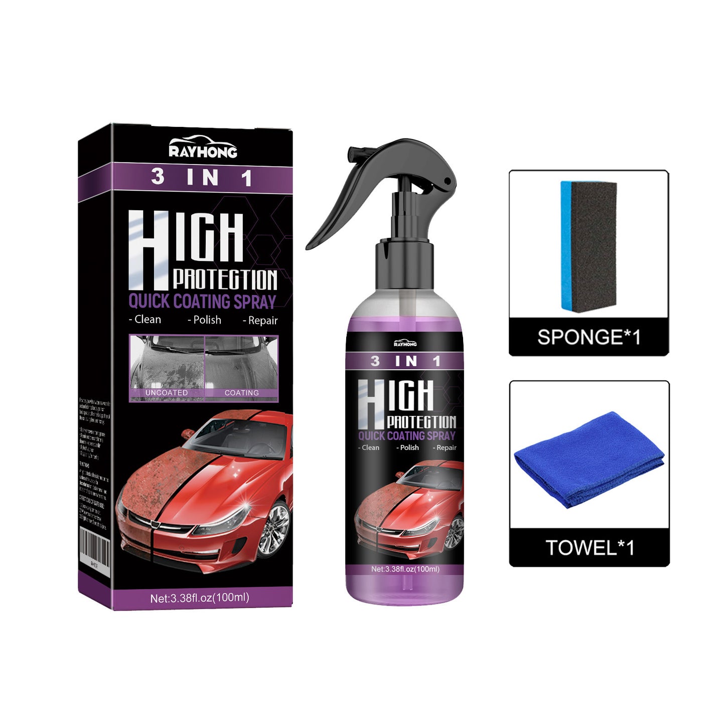 GDBadais Coating Agent 3-In-1 Oil Removal Polishing Protection Repair Scratches Car Paint Cleaning And Maintenance Coating