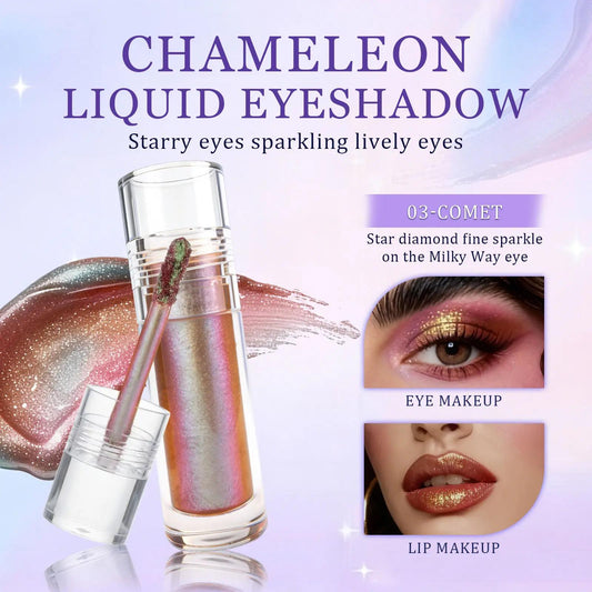 Chameleon Liquid Eyeshadow Set  Metallic Holographic Glitter Multichrome Long-Lasting Shimmer Eye Makeup for Festival Rave COMET FEMBOT SCIENCEFAIR - Gift, Chunky