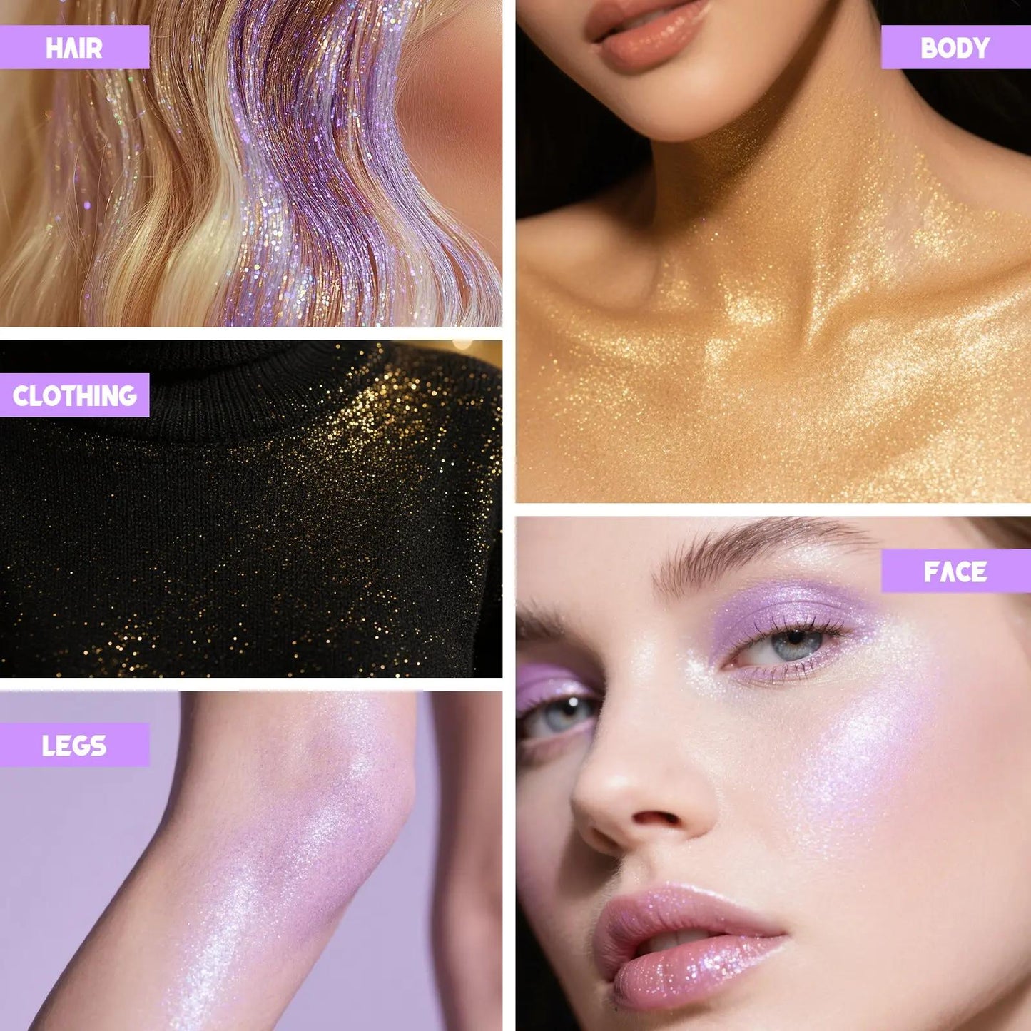 HANDAIYAN Star Mist Shimmer Highlighter Spray | Glitter Hair & Body Glitter Spray for Clothes, Sparkle Body Glitter Powder Makeup Gift for Girls Women