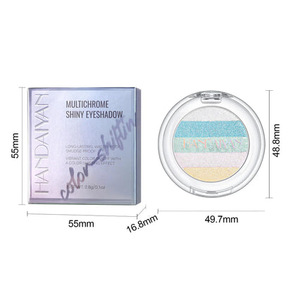 HANDAIYAN Color-Shifting Diamond Rainbow Eyeshadow Palette & Multi-Chrome Face Highlighter Palette — Versatile, Long-Lasting Pigmentation, High Saturation; Mix and Match to Create Your Own Signature Iridescent Look.