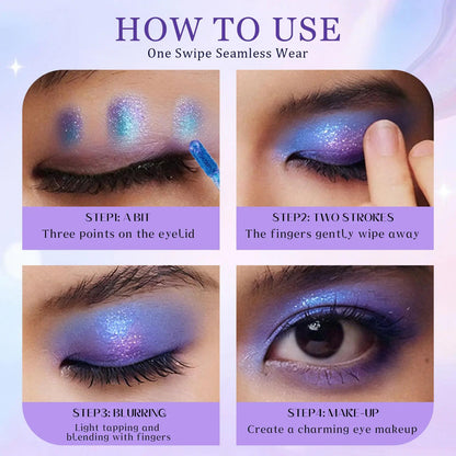 Chameleon Liquid Eyeshadow Set  Metallic Holographic Glitter Multichrome Long-Lasting Shimmer Eye Makeup for Festival Rave COMET FEMBOT SCIENCEFAIR - Gift, Chunky